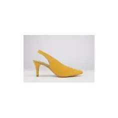 Open heel shoes MARIA yellow sunflower suede