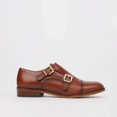 Brown double monk strap shoes - LUISA TOLEDO women shoes