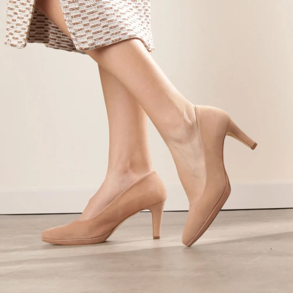 Stilettos nude plataforma - Zapatos tacón comodo y plataforma