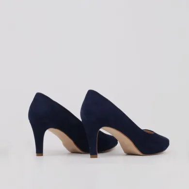 Dress shoes blue suede PAULA ▻ Blue shoes platform detail