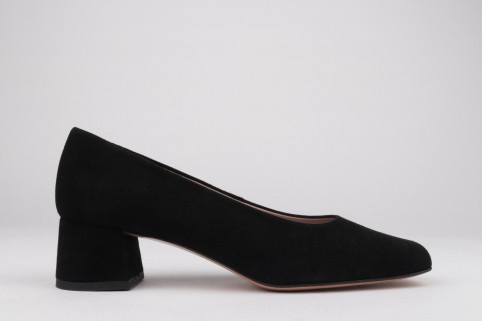 Zapatos salón negros punta cuadrada Amanda