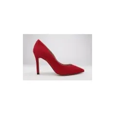 High heels pumps in red suede PAOLA
