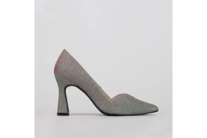 Zapatos plateados escote corazón | Luisa Toledo LT Zapatos