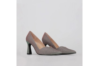 Zapatos plateados escote corazón | Luisa Toledo LT Zapatos