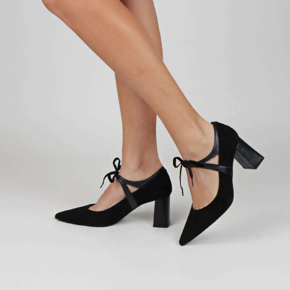 Zapatos negros RANIA - Zapatos de fiesta negros tacón cómodo