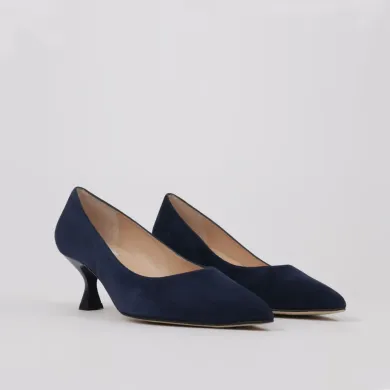 Low heel stilettos navy blue suede NADIA - LUISA TOLEDO