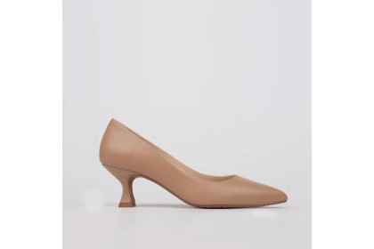 Stilettos tacón bajo piel color beige NADIA - LUISA TOLEDO