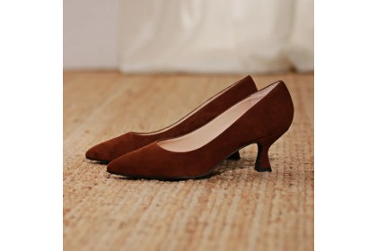 Brown low heel shoes NADIA - Luisa Toledo comfortable stilettos