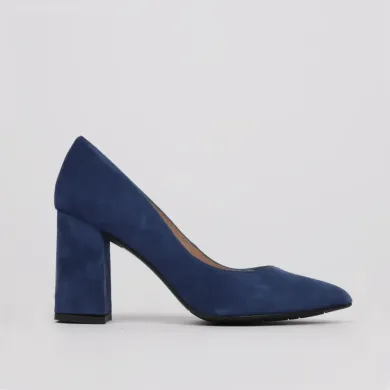 Wide heel stilettos blue jeans suede CAYETANA - Luisa Toledo