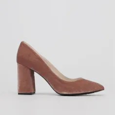 Zapato terciopelo rosa – Stilettos cómodos - Zapatos terciopelo