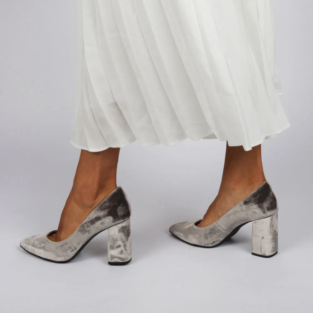Zapato terciopelo gris – Stilettos cómodos - Zapatos stilettos gris
