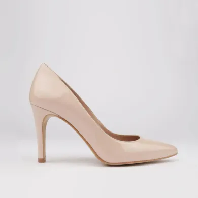 Nude patent leather heels CLARA