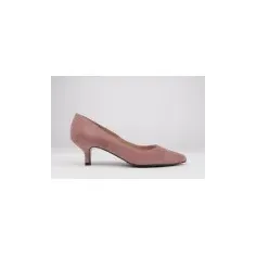 Low-heeled stilettos pink suede NOA