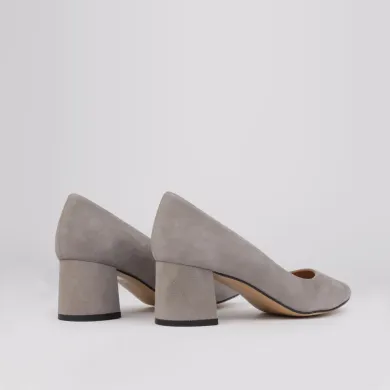 Zapatos tacón ancho EVA ante gris