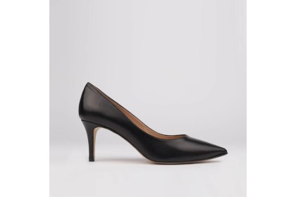 Black leather mid heel ISABELA stiletto