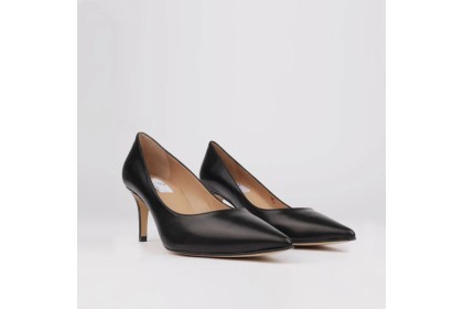 Black leather mid heel ISABELA stiletto