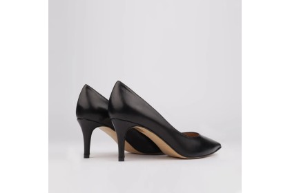 Black leather mid heel ISABELA stiletto