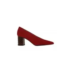 Zapatos rojos tacón joya DORIS hueco francés