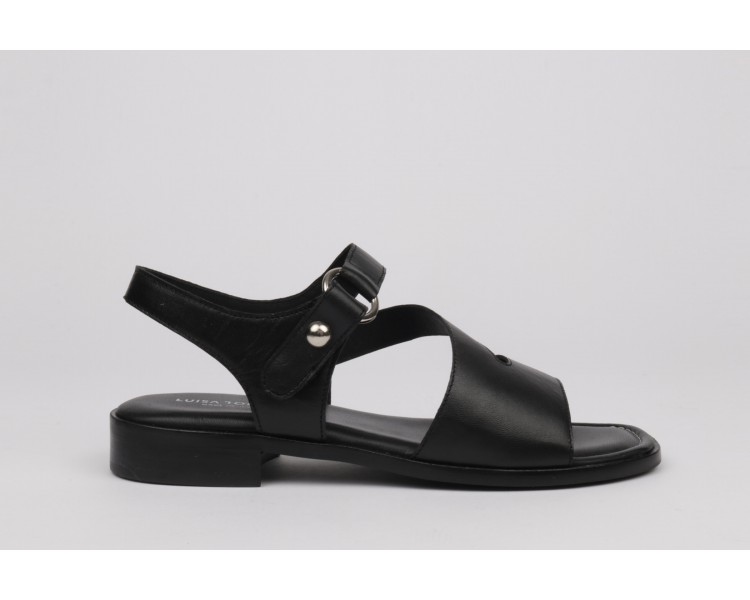 black flat sandals JUANA