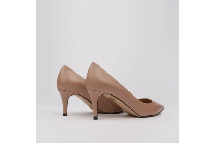 Mid heels beige leather ISABELA - NUDE SHOES