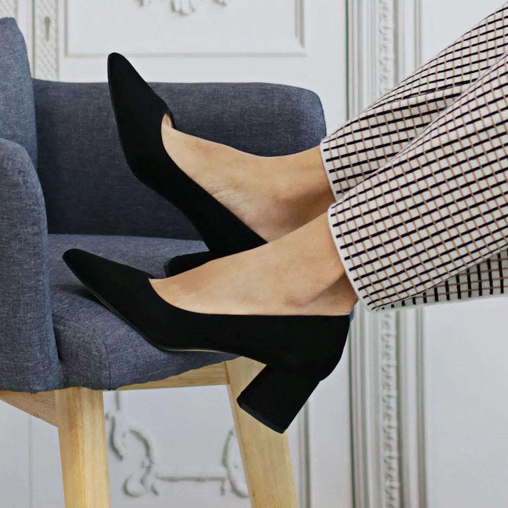 Zapatos tacón bajo negros EVA | Luisa Toledo stilettos cómodos