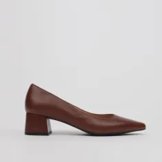 Low heel pumps shoes brown leather MARINA - LUISA TOLEDO