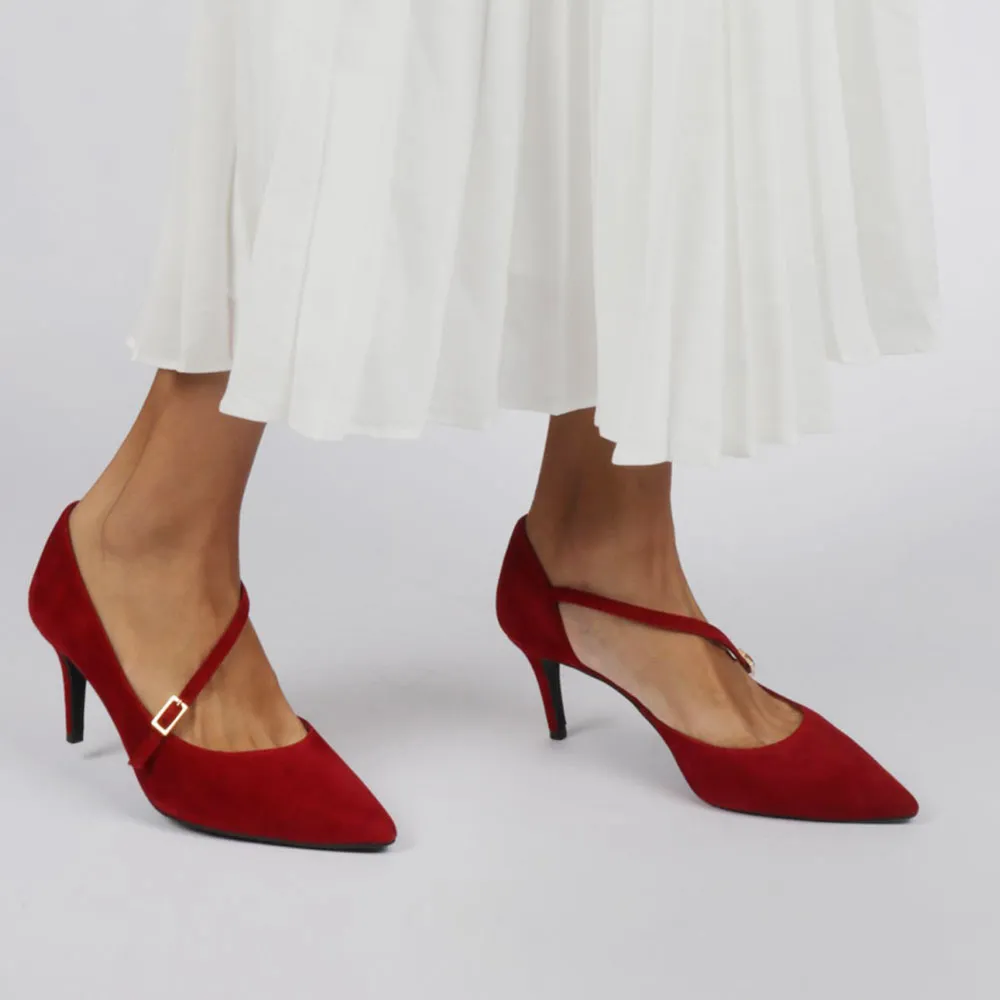Zapato de salón burdeos - Stilettos Luisa Toledo - Made in Spain