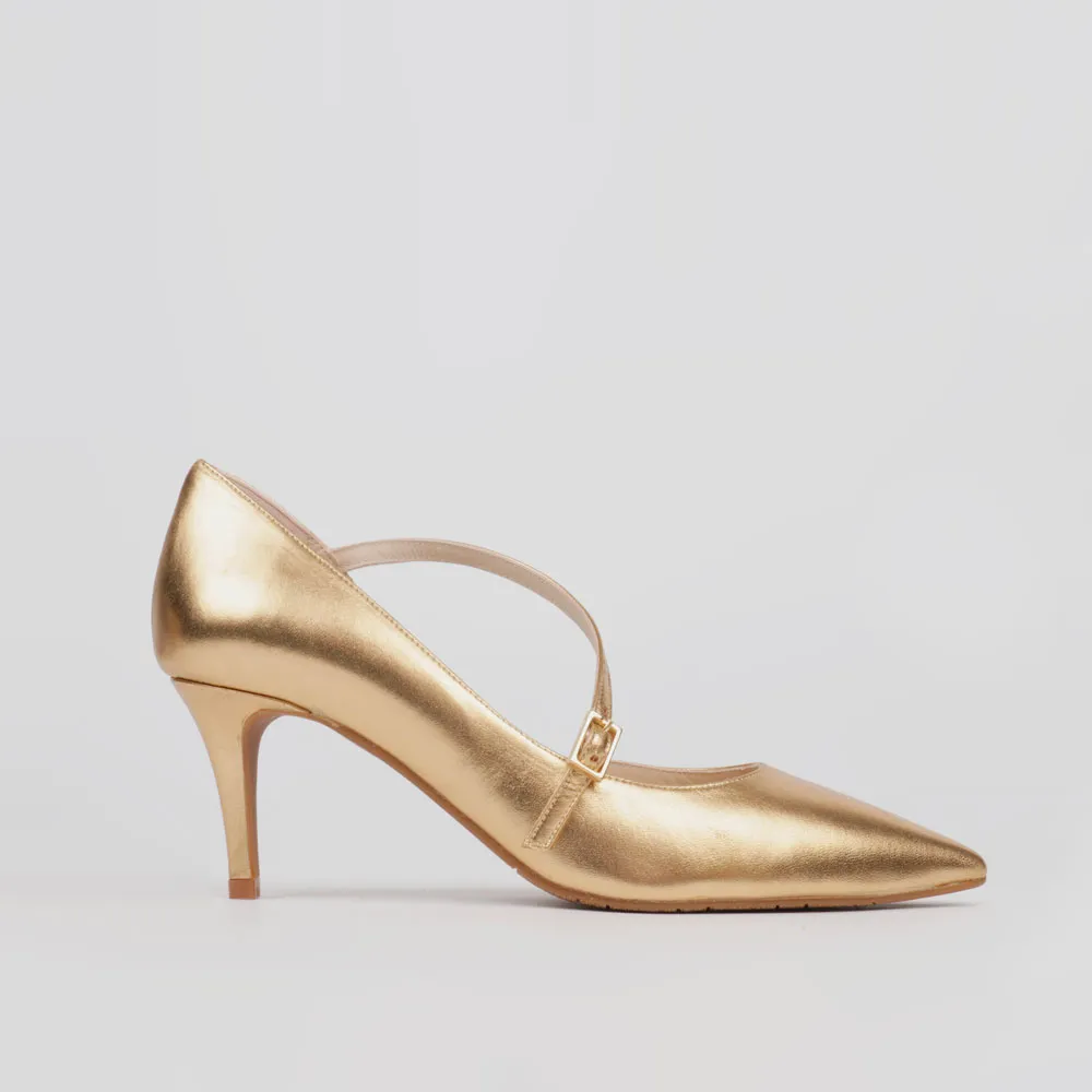 Zapatos dorados pulsera - Stilettos Luisa Toledo - Made in Spain