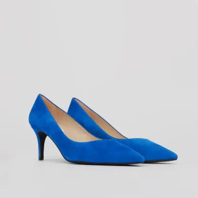 Zapato azul peacock - Stilettos Luisa Toledo - Tacones cómodos