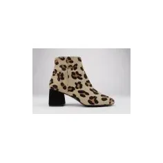 Leopard ankle boots block heel ROSALIA