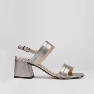 Silver sandals wide heel Jimena