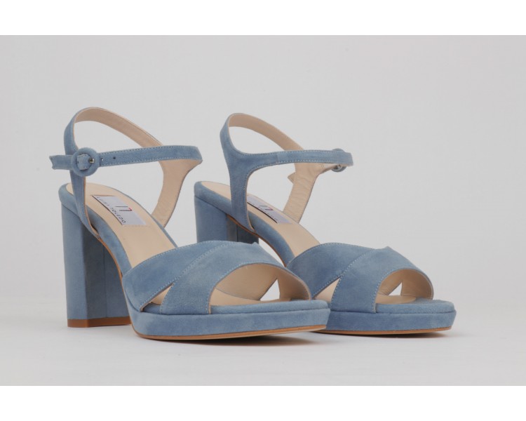 dress sandals blue suede TERESA