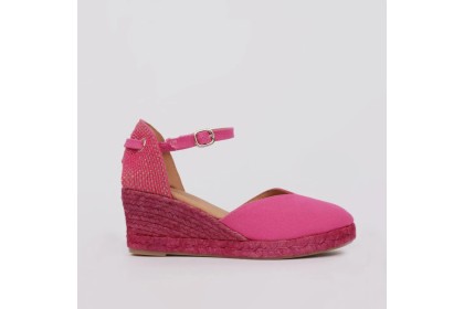 Fuchsia espadrilles CATALINA - Luisa Toledo esparto wedges