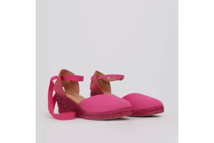 Fuchsia espadrilles CATALINA - Luisa Toledo esparto wedges