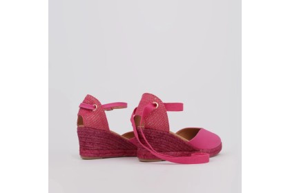 Fuchsia espadrilles CATALINA - Luisa Toledo esparto wedges