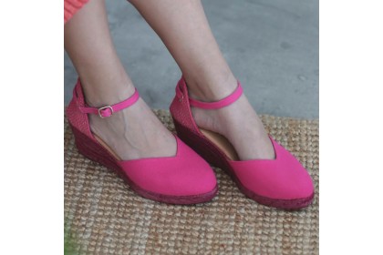 Fuchsia espadrilles CATALINA - Luisa Toledo esparto wedges
