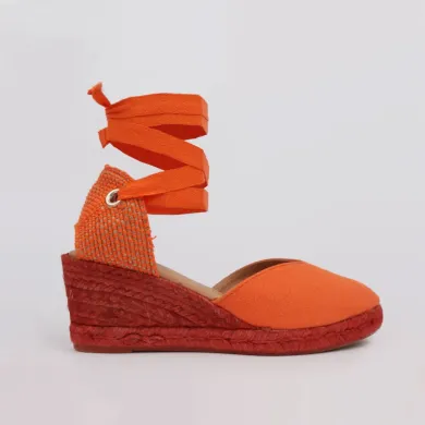 Orange wedge espadrilles CATALINA - Luisa Toledo footwear