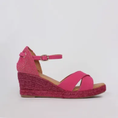 Alpargata fucsia cuña Penélope - Luisa Toledo sandalias esparto