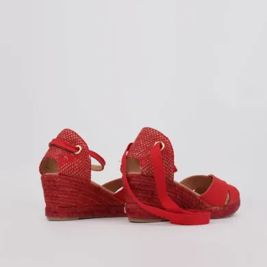 Red wedge esparto sandals Penélope - Luisa Toledo espadrilles