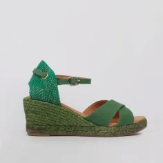 Wedge esparto sandals Penélope green color - LUISA TOLEDO
