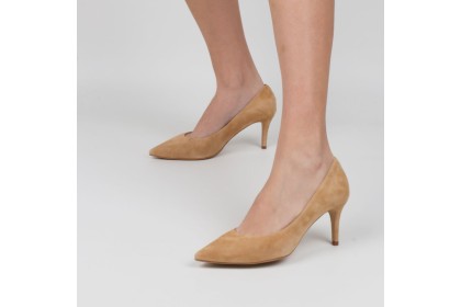 BEIGE STILETTOS - Mid heel pumps beige suede Luisa Toledo