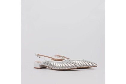 Bailarinas plateadas destalonadas - Colección LT Zapatos Mujer
