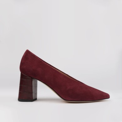 Stiletto tacón ancho VICTORIA ante burdeos