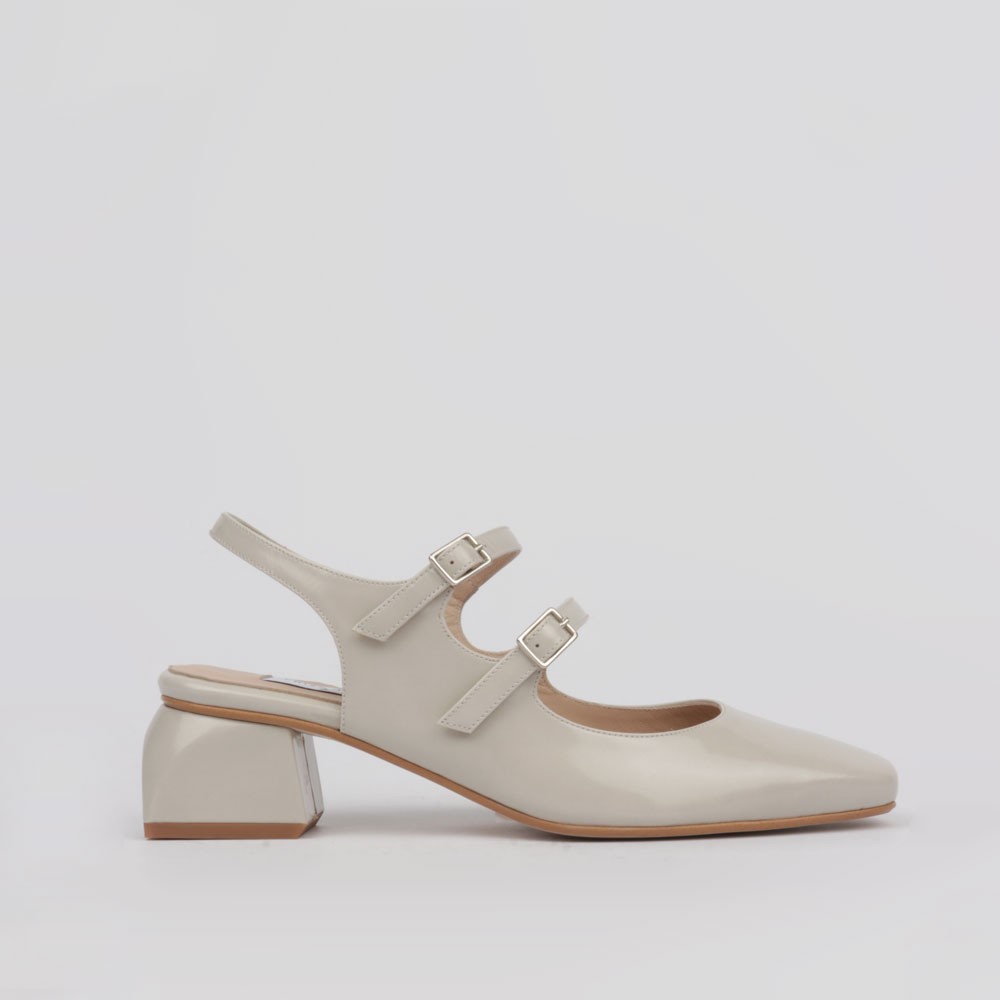Zapatos Mary Jane destalonadas white-off | Colección LT Mujer