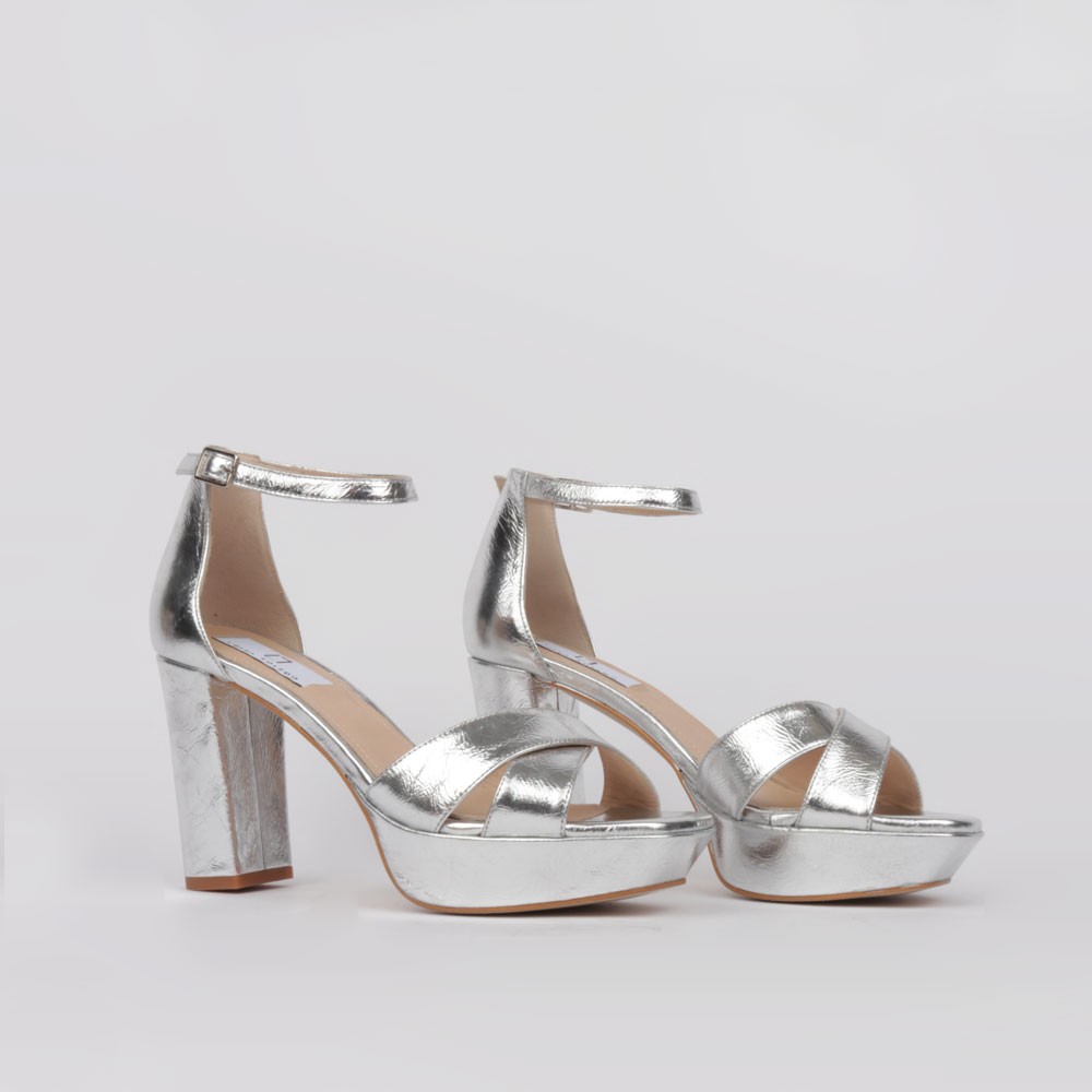 Sandalias plata con plataforma MIRIAN | Colección Invitada LT