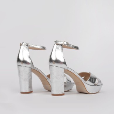 Sandalias plata con plataforma MIRIAN | Colección Invitada LT