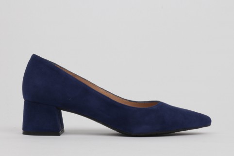Zapatos azules tacón bajo MARINA