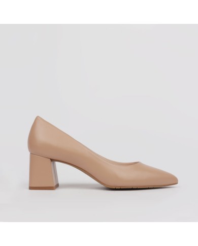 Zapatos tacón cómodp EVA piel beige | Colección Zapatos LT