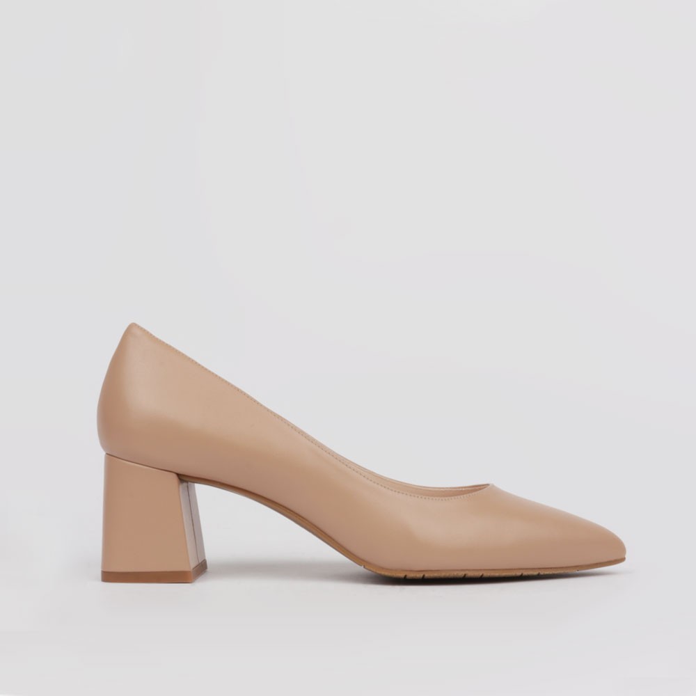 Zapatos tacón cómodp EVA piel beige | Colección Zapatos LT