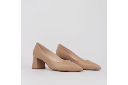 Zapatos tacón cómodp EVA piel beige | Colección Zapatos LT